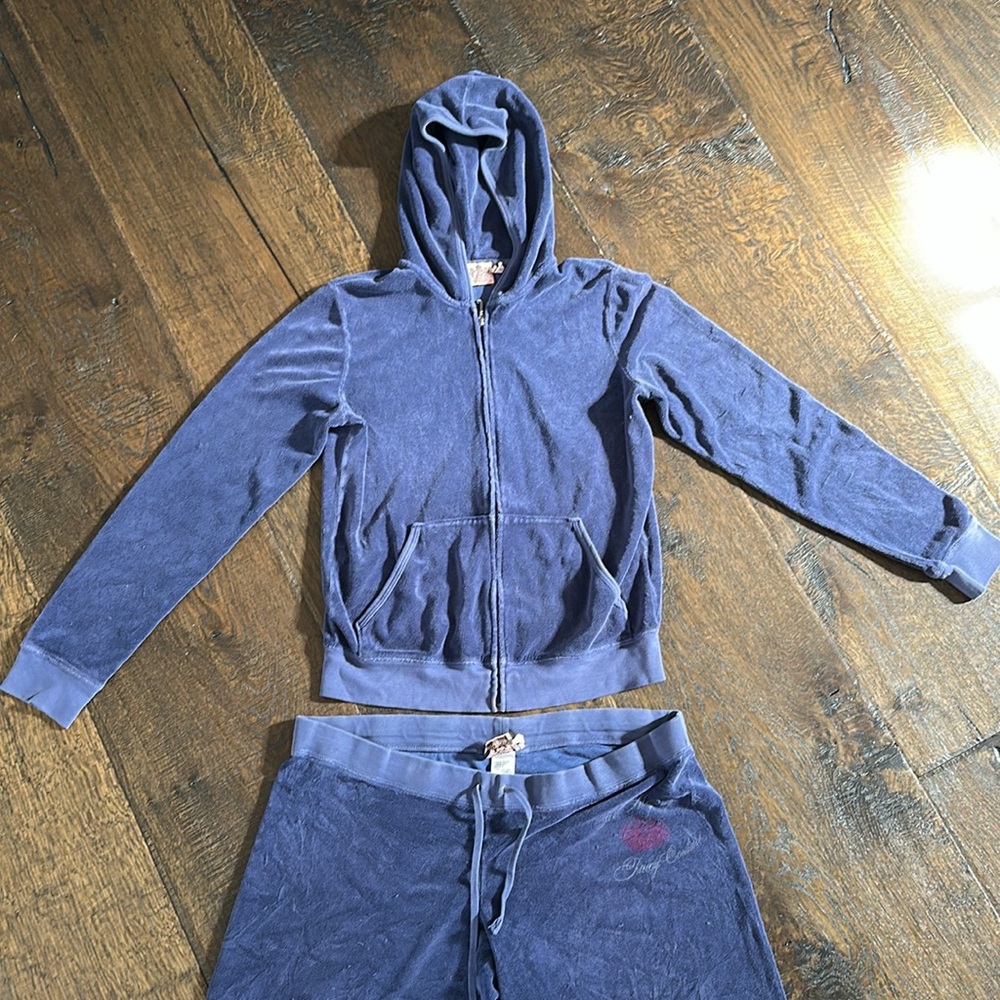 Navy Blue Terrycloth Juicy Couture Track Suit
